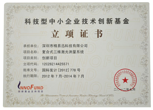 technology technology innovation fund project certificate