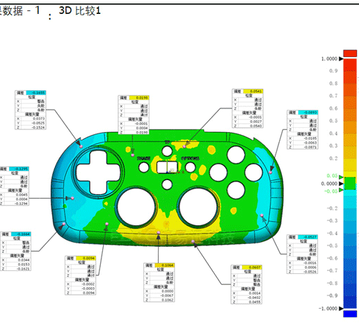 三维扫描案例-游戏手柄三维检测-三维扫描仪